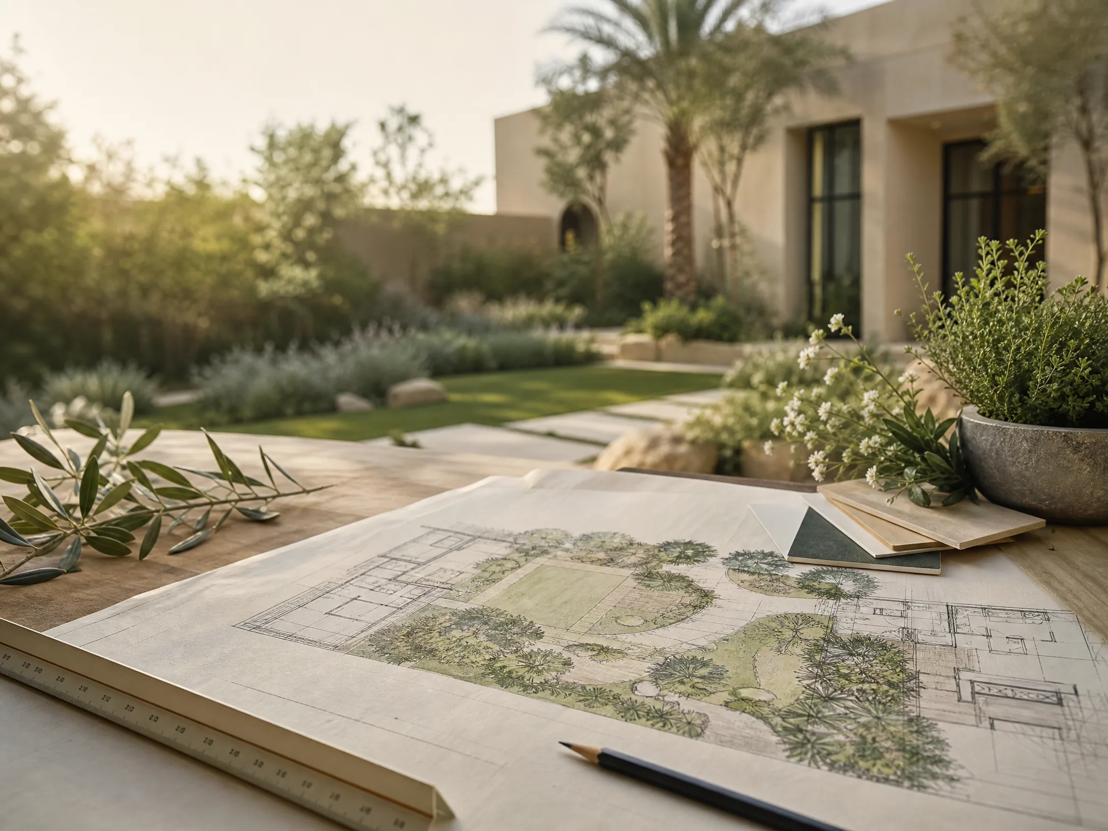 مراحل عمل شركة تصميم حدائق بالرياض